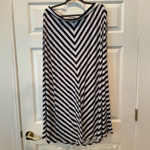 Lane Bryant A-line Asymmetrical Striped Skirt